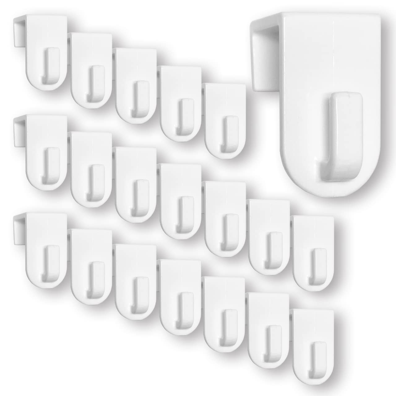 Decorative Window Hooks White Set of 20 35 x 20 mm Suitable for Windows up to 17 mm Gap Size