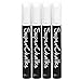 SuperChalks White Liquid Chalk Marker Pens 4-Pack - 4mm Reversible Tip - ONLY Suitable for Non Porous Surfaces