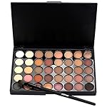 LandFox Cosmetic Matte Eyeshadow Cream Makeup Palette Shimmer Set 40 Color+ Brush Set (A)