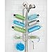 mDesign Metal Wire Bathroom Tub & Shower Caddy, Hanging Storage Organizer - Built-in Hooks, 8 Shelves for Shower Stall - Open Center Design for Hand Held Shower Heads - Bagno Collection - Silver