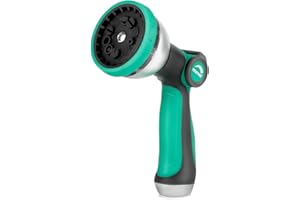 RESTMO Hose Nozzle Heavy Duty, Metal Water Hose Sprayer for Garden, 10 Spray Patterns | High Pressure | Thumb Flow Control | 