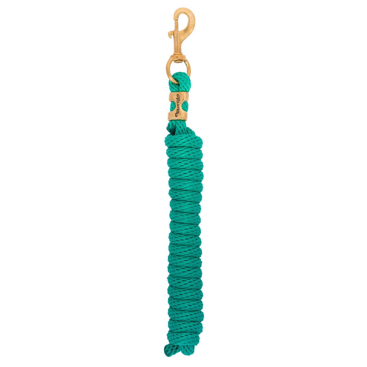 Weaver Leather Poly Lead Rope with Solid Brass 225 Snap, Solid - Emerald Green