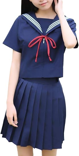 Amazon Co Jp Loovooセーラー服 Jk 可愛い 長袖 学園祭 文化祭 半袖スーツ 制服上下 女子高生 コスプレ 今日から俺は Tiktok昭和風 定番 ホビー