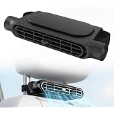 Car Seat Fan, Bladeless Dual Airflow, 3 Speed USB Powered for Car Headrest | For front &amp; back car seats, no built-in battery, non-rechargeable, fits 4.92&ndash;6.9 in headrest posts, quiet safe cooling