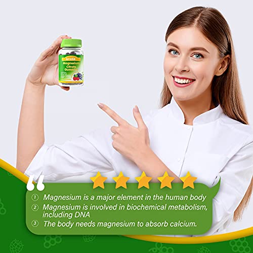 Lerzda Magnesium Gummies, 200 Mg Magnesium Supplement, Gluten-Free chewable Magnesium, Non-GMO, Natural Calming, Sleep Aid, Mood & Energy Booster, 60 Magnesium Gummies for Adults (Men & Women),Kids