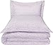 Amazon Basics 3 Piece Lightweight Microfiber Duvet Cover Set with Snap Buttons, Full/Queen, Solid, Lavender Paisley