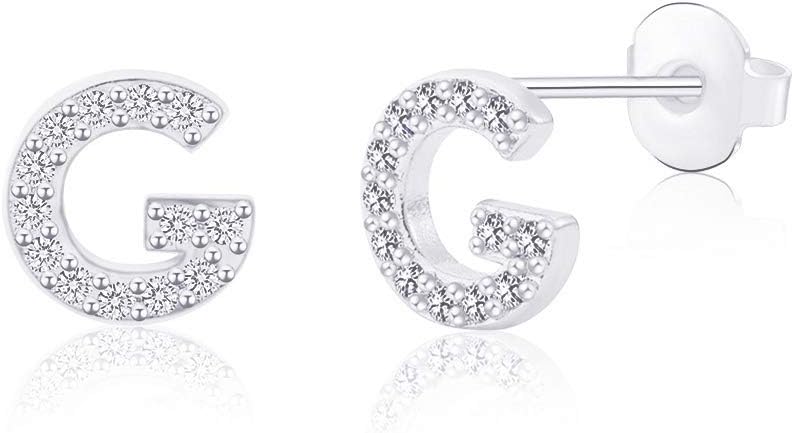 Hypoallergenic Initial Studs Earrings Jewelry Gifts for Women Mens Girls