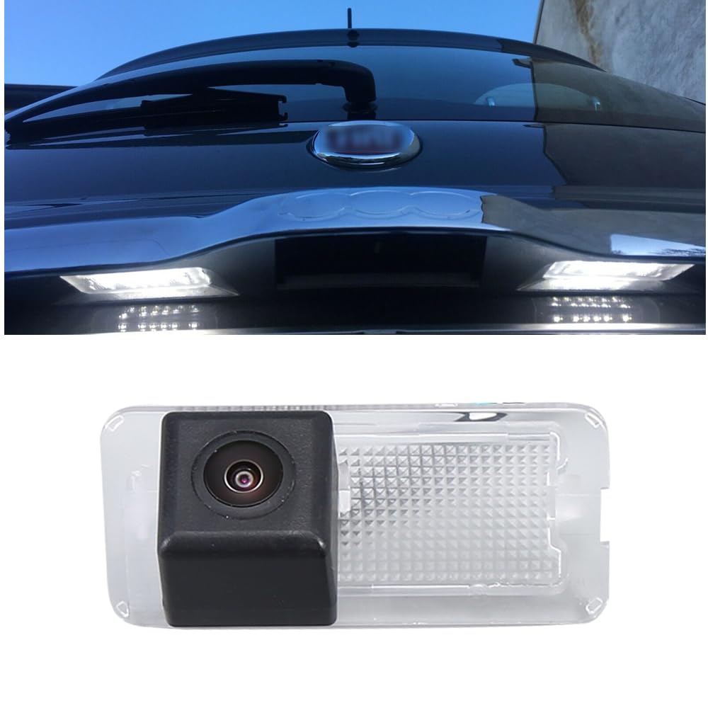 Berlingan Car Reverse Number Plate Light Camera Night Vision Waterproof Parking System Reversing Camera for Fiat 500 Twinair Abarth 500C 595C 695C 312C Linea 500X