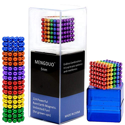 MENGDUO 5MM 224pcs Magnets Building Blocks Toys for Sculpture Stress Relief Magnet Intelligence Development - Office Toy for Adults (6 Colors) - Thumbnail 6