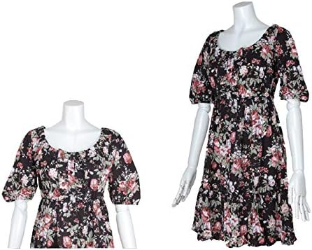 Amazon ラニ Lani Akua 3 4 Sleeve Flower スリーブ フラワー ワンピース レディース 大きいサイズ 花柄 D408 S Balck 並行輸入品 ワンピース チュニック 通販