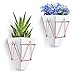 Love-KANKEI Wall and Desk Planters Vase White Ceramic and Copper Succulent Air Plants Mini Cactus Artificial Flowers Hanging Geometric Wall Decor Planter Pots