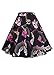 Musever Women's Pleated Vintage Skirts Floral Print Casual Midi Skirt