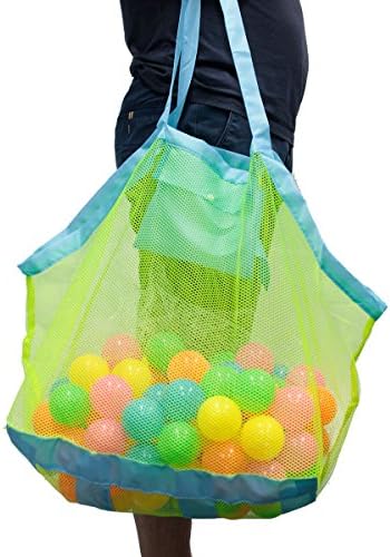 Pengduo Large Sand &amp; Water Away Toys Beach Mesh Bag Tote Pouch Handbag Buggy Storage Bag,Green net