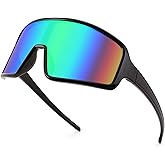 WANWAN Men and Women's Sunglasses, Cycling Sports Glasses 80s Baseball Glasses for Youth Kids Teens