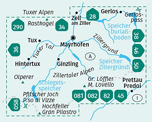KOMPASS Wanderkarte 037 Mayrhofen, Tuxer Tal, Zillergrund: 3in1 Wanderkarte 1:25000 mit Aktiv Guide inklusive Karte zur offline Verwendung in der KOMPASS-App. Fahrradfahren. Skitouren. Langlaufen. Landkaart – Gevouwen Kaart, 5 maart 2019 - Image 4