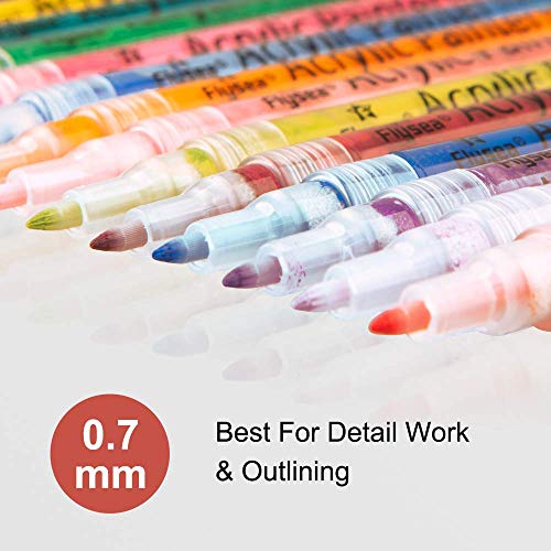 Acrylic Paint Pens, 24 Colors 0.7mm Extra-Fine Tip Premium Waterproof Permanent Paint Art Marker Pen - //coolthings.us