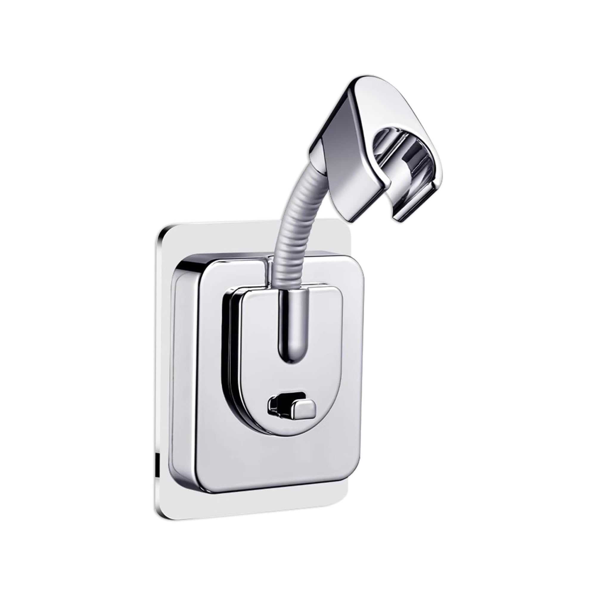 Photo 1 of Shower Head Holder Wall Mount, 360° Adjustable Handheld, No-Drill Strong Adhesive Wand Bracket, Waterproof, Fits Handles up to 0.83 in (2.1 cm), Bathroom Accessories, Chrome Finish