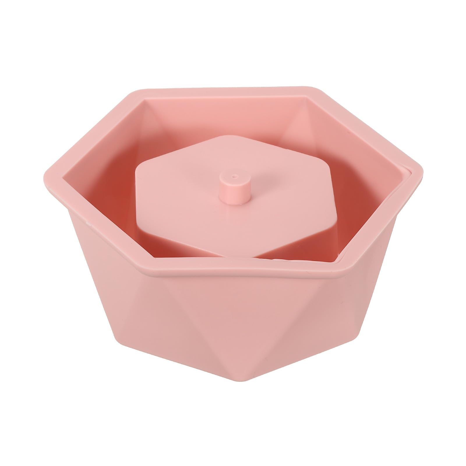 PATIKIL Silicone Planter Mold, Hexagon Flower Pot Mold DIY Succulent Plants Mold Candle Holder Mold for Home Garden Decor, Pink