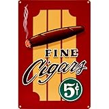 Vintage Fine Cigars Metal Bar Sign