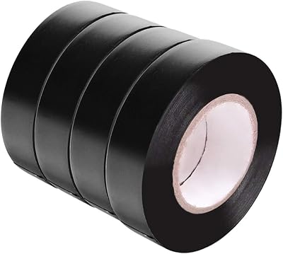 Maveek Electrical Tape 4 Pack 15m 0.6 Inch Black Insulation Tape Strong PVC
