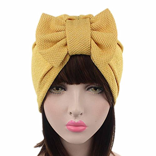 image for Napoo Women Bowknot Cancer Chemo Hat Beanie Scarf Turban Head Wrap Cap