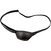ANUDRA Leather Eye Patch, Concave 3D Design for Adults, Adjustable Strap | Classic Ergonomic Shape, Rounded Edges, Skin-Friendly Fit, Lightweight Design, Suitable for Men And Women for Daily Wear