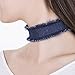 ChelseachicNYC Fringe End Wide Denim Blue Jean Choker Necklace