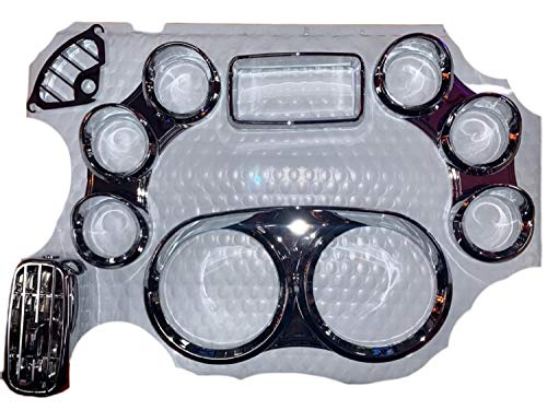 TC Peterbilt 2006 and Newer 379 389 388 387 386 384 Chrome Dashboard 7pcs Kit (2 ac Vents, 1 Corner Vent, 1 Right cvr, 1 Left cvr, 1 Center, 1 Instrument Bezel)