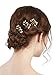 Missgrace Bridal Simple Gold Vintage Rhinestone Hair Pins for Festival and Party- Bridal Hair Accessories for Bride- Wedding Hair Pins Clips Hair Jewelry Vintage Gold Hair Accessories Set of 3