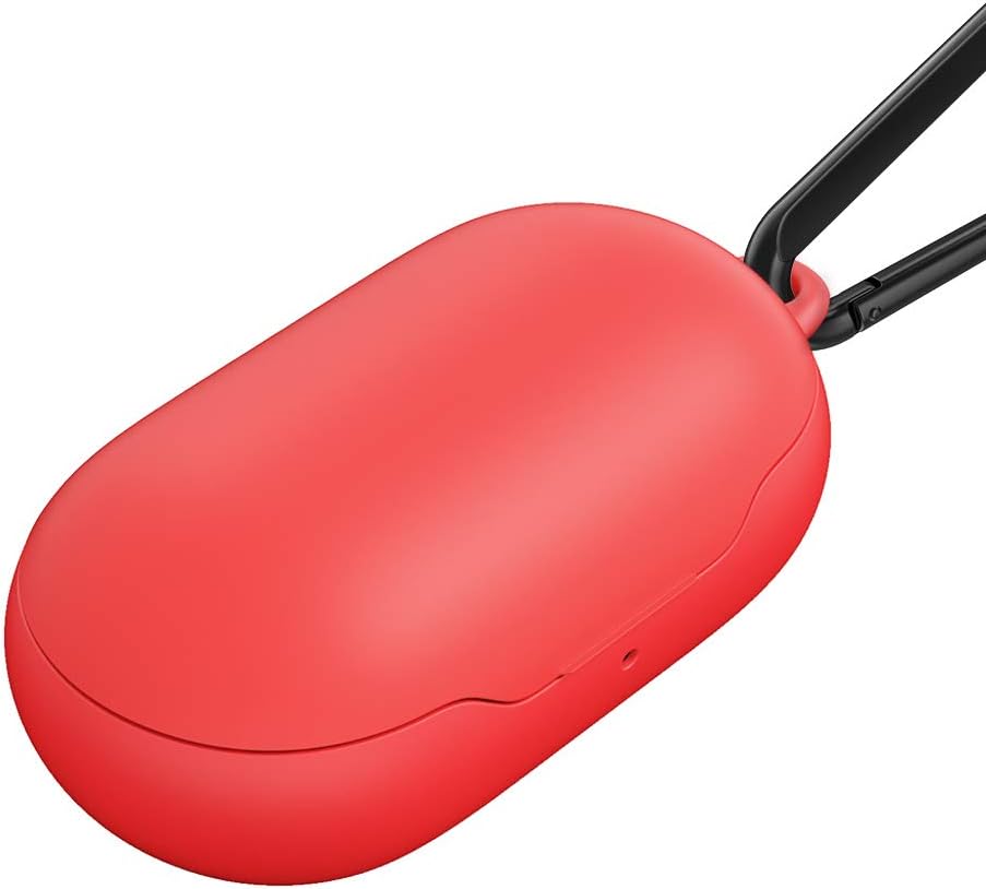 YEEGEWIN Case Cover for Galaxy Buds, PC Protective Cover with Keychain, Anti-Scratch, Shockproof Nonslip Carabiner Charging Case Cover for Samsung Galaxy Buds - Red