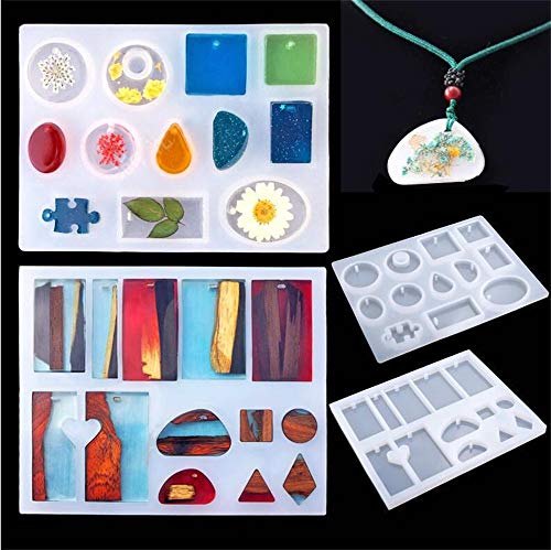 Sodoop 83 Pieces Handmade DIY Crystal Epoxy Glue Kit Bangle Pendant Glue Jewelry Silicone Casting Mold and Tools Set Black Storage Bag for DIY Resin Earrings Necklace Bracelet Craft Making