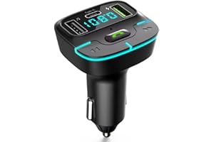 QUANTUM QUENCH HUB (QQH) QQH GZ03 20W Handsfree Bluetooth 5.4 FM Transmitter Car Charger with 2.4A Dual USB Type C Adapter, Wireless MP3 Player, Fast Charging, Hands-Free Calls, Car Radio Audio Modulator