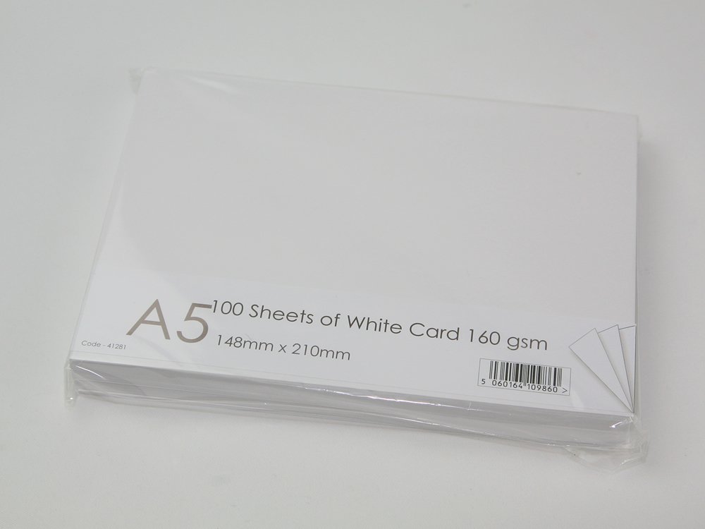 Be Creative A5 148mm x 210mm sheets 160Gsm Blank Card Cardstock White (100PK), 1