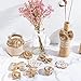 Whaline Natural Handmade Burlap Flowers Including Vintage Burlap Rose Flowers, Jute Twine Burlap Flowers, Burlap Flowers, Burlap Bowknot, 7 Styles for DIY Craft and Wedding Party Decoration (28 Pcs)