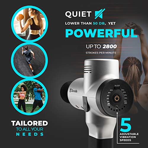 Zermätte Deep Tissue Massage Gun | Cordless Percussive Muscle Gun for Athletes | Quiet, Powerful, Handheld Massager Delivers Therapeutic, Full-Body Relief for Muscle Ache, Pain, Tension