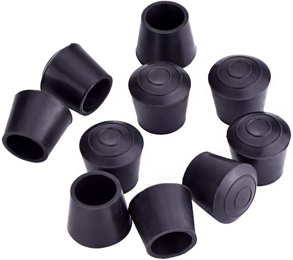 YFMD Round Chair Leg Tips, 1 Inches Black Rubber Chair Floor Protector to Prevent Scratches(12