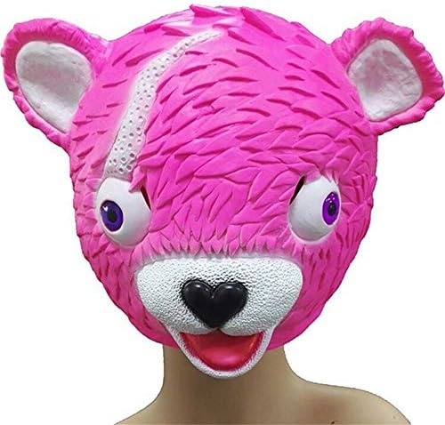 Cuddle Team Leader Pink Bear Game Mask Melting Face Adult Latex Costume Toy