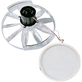 RV Vent Motor Replacement Kit &ndash; 12&rdquo; Fan Blade, 1200 CFM Motor Assembly with Screen, Quiet RV Roof Vent Repair Kit