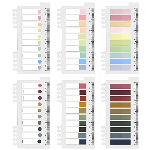 Hanyousheng 6 Pack Index Tabs, 1200 Pcs Sticky Note Flags, Colourful, Writable and Repositionable Sticky Tabs, for Reading Notes, Notebook, Books, Classify Files