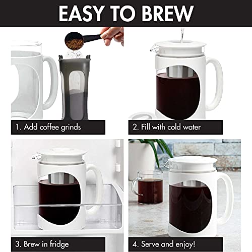 Primula Burke Deluxe Cold Brew Iced Coffee Maker, Comfort Grip Handle, Durable Glass Carafe