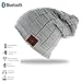 HONGYU 2017 Fashion Wireless Bluetooth Beanie Hat Headphone Headset Music Audio Cap for Women Men with Speaker & Mic Hands Free for Iphone Android Cell Phones Best Christmas Gifts - Light gray