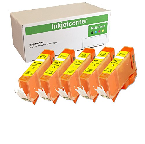 Inkjetcorner 5 Pack Yellow Compatible Ink Cartridge with Chip Replacement for CLI-271 CLI-271XL Series MG5700 MG6800 MG5721 MG5722 MG6820 MG6821 MG6822 MG7720 TS5020 TS6020 TS8020