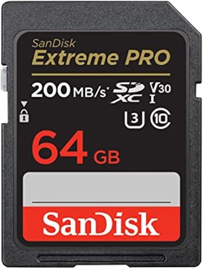 SanDisk 64GB Extreme PRO SDXC Card U3 V30 200MB/s UHS-I 4K