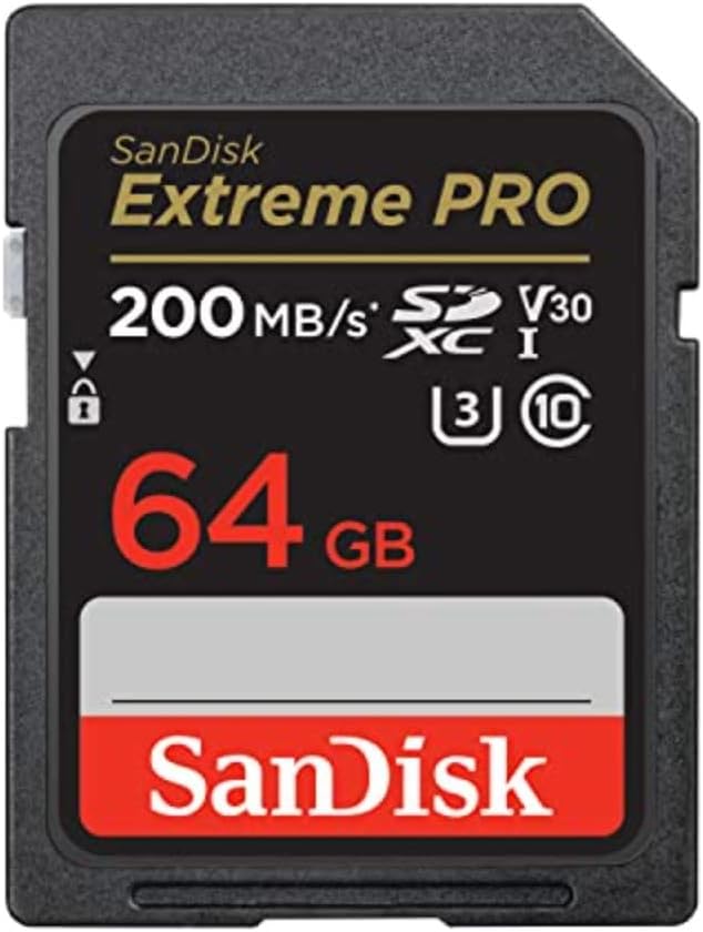 SanDisk 64GB Extreme PRO SDXC Card U3 V30 200MB/s UHS-I 4K