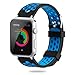 for Apple Watch Band 38mm 42mm,YiJYi Soft Silicone Sport Strap Replacement Wristband iWatch Bands for Apple Watch Series 3,Series 2,Series 1 (2.Blue-Black, 42mm)