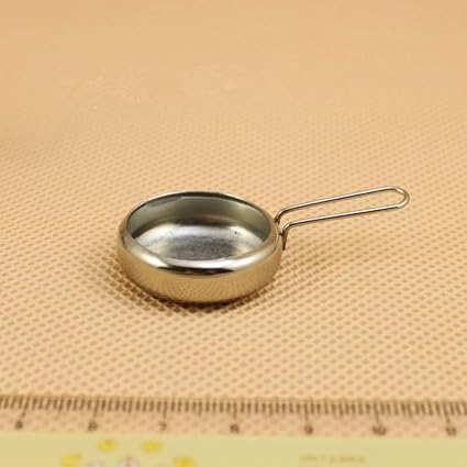 RONSHIN 1:12 Dolls Toys Doll Mini Kitchen Cookware Metal Pan