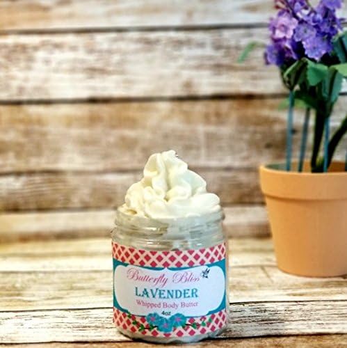 Lavender Whipped Body Butter, natural lotion, organic, 4oz jar, made with shea butter, mango butter, coconut oil, almond oil