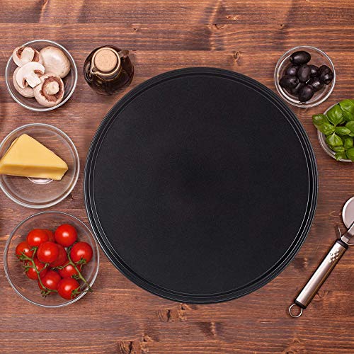 Pizzaplaat Van Koolstofstaal Ronde Pizza Pannen Met Antiaanbaklaag Carbon Steel Pizza Pan Non-Stick Round Pizza Tray… - Afbeelding 5