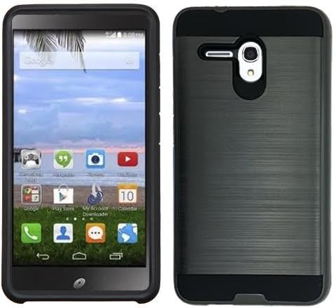 Phone Case for Alcatel Pop 3 (5.5") LTE Consumer Cellular Metallic Brushed Cover Case + Screen Protector (Metallic Gray)