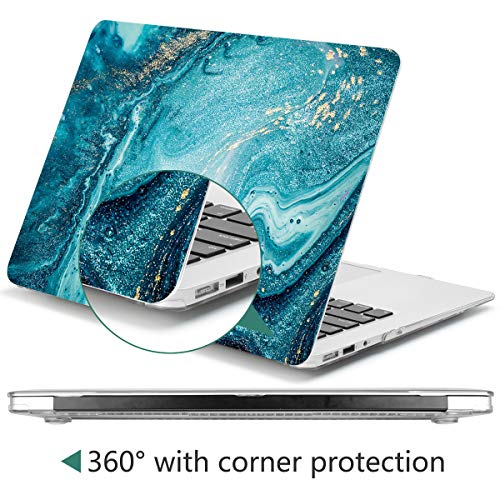 Dongke Plastic Hard Case & Keyboard Cover & Screen Protector Only Fit for MacBook Air 13 Inch Model A1466 / A1369 (2010-2017 Release), Abstract Ocean